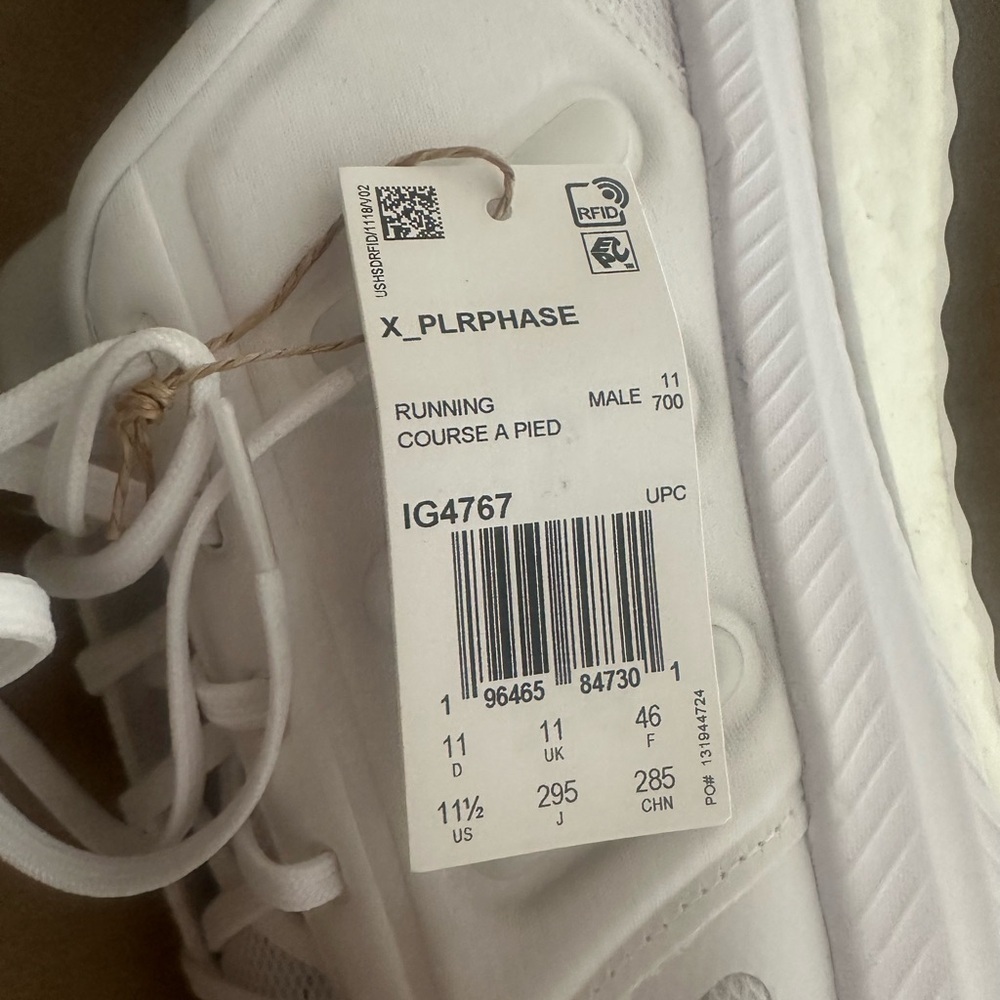 New Men's Adidas X_PLRPHASE Running Sneakers 'White' / IG4767 / Size 11.5 - Picture 6 of 7